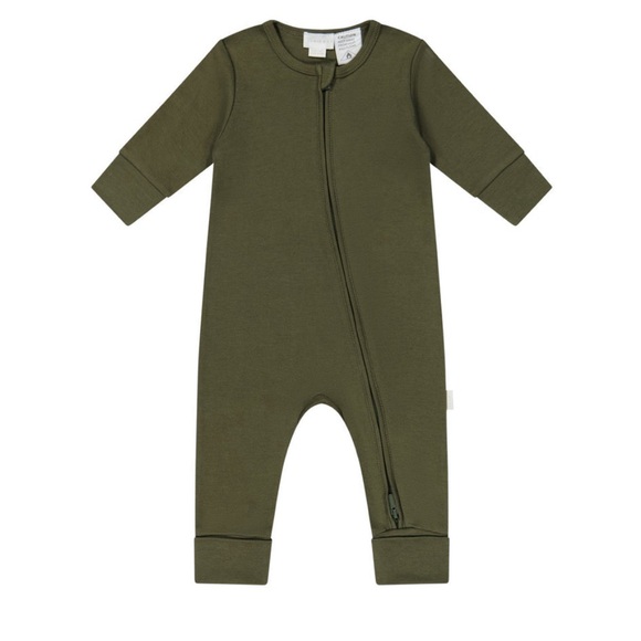 JAMIE KAY Pima Cotton Frankie Zip Onepiece - Deep Olive - Picture 1 of 3